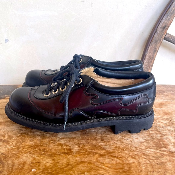 JOHN FLUEVOG ANGELS FLAME Black Cordovan Leather Heavy Seventh Heaven Soles 7.5 - Picture 5 of 14